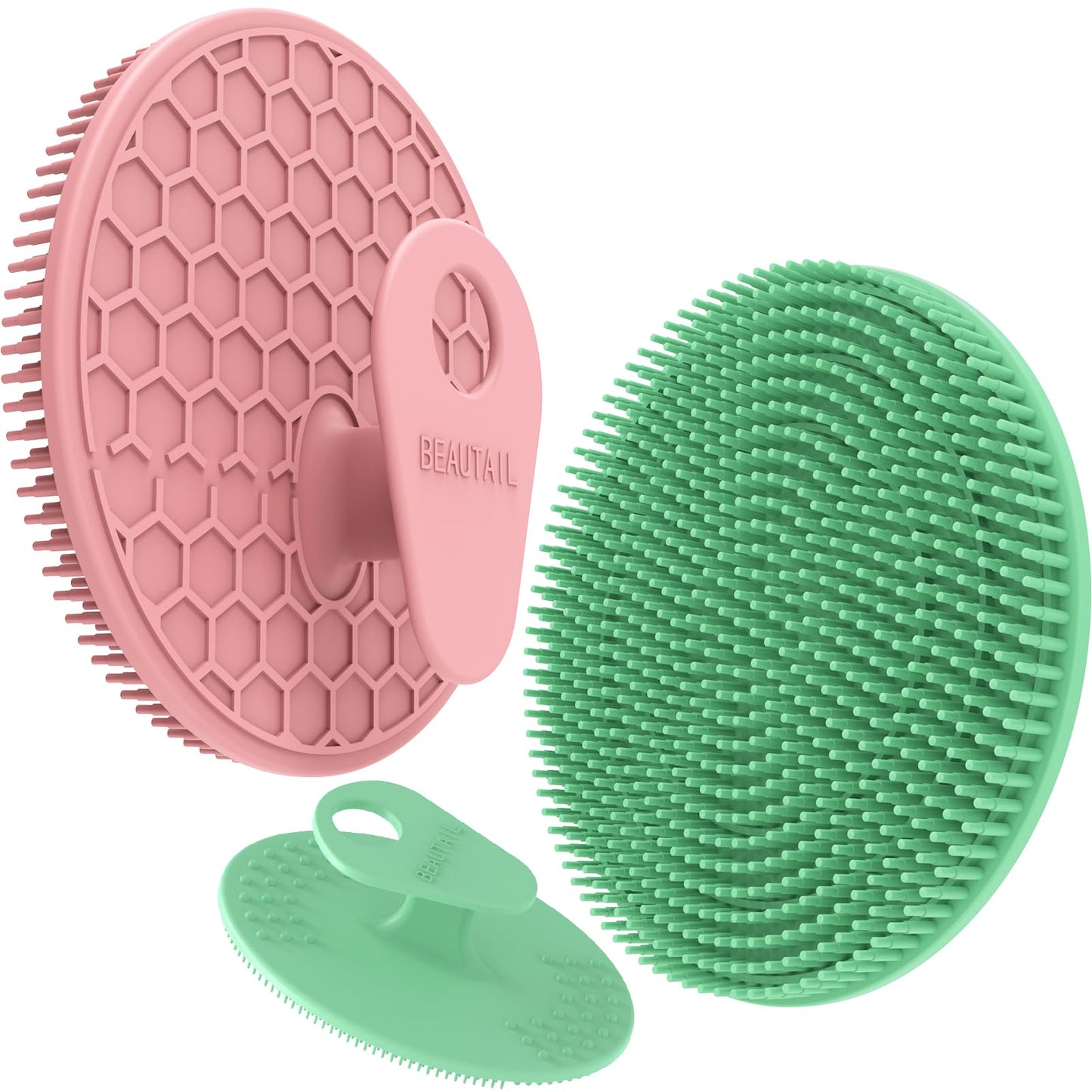Silicone Body and Face Scrubber Set 3 Pack, BEAUTAIL Shower Bath Scrubber, Gentle Exfoliating Brush for Women Men Baby Sensitive Skin, More Hygienic Beauty and Personal Care BEAUTAIL