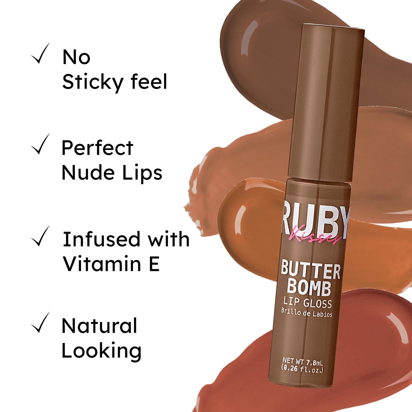 Ruby Kisses Butter Bomb Lip Gloss, High-Shine Non-Sticky Hydrating Plumping Beauty & Personal Care Ruby Kisses