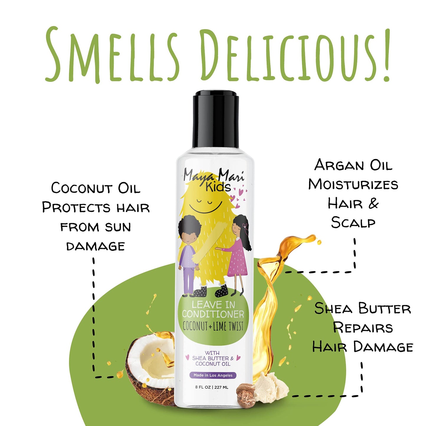 MAYA MARI Kids Leave-In Conditioner and Hair Detangling Cream, Sulfate Free, Coconut Lime Twist, Botanical Oil Blend for Toddlers, Boys and Girls Beauty & Personal Care MAYA MARI