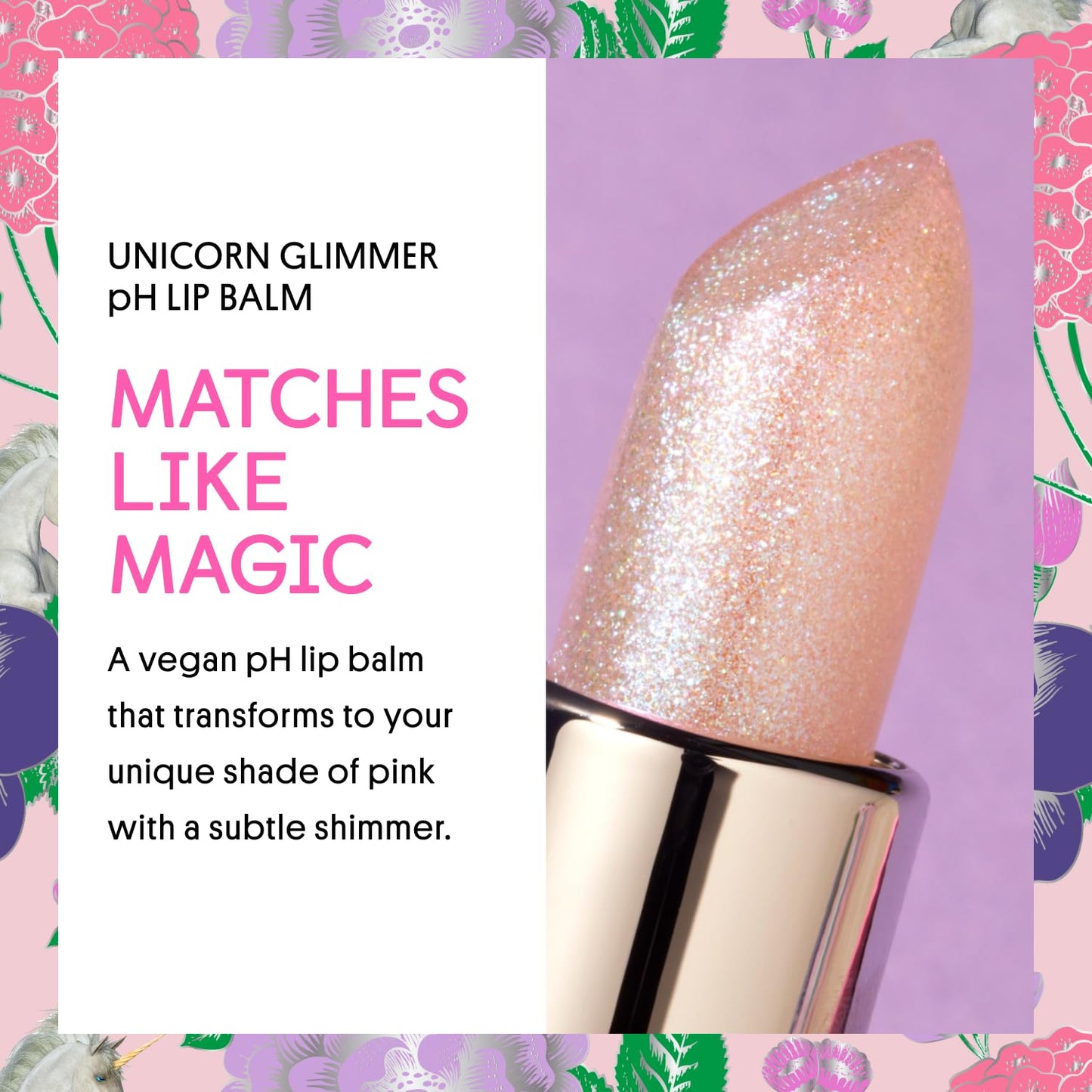 Winky Lux Unicorn Glimmer Balm -Hydrating ph Lip Balm, Natural Pink Tint with pH Color Changing, Moisturize & Soften Lips While Leaving Sheer Pink Beauty & Personal Care Winky Lux