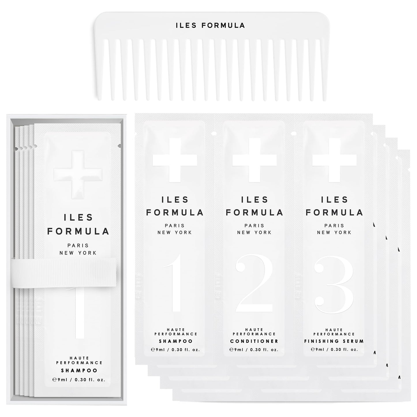 ILES FORMULA Signature Collection Discovery Set - Hydrating Trial Size Shampoo & Conditioner w/Sample Finishing Serum Blow Dry Cream for Dry, Damaged Beauty & Personal Care ILES FORMULA