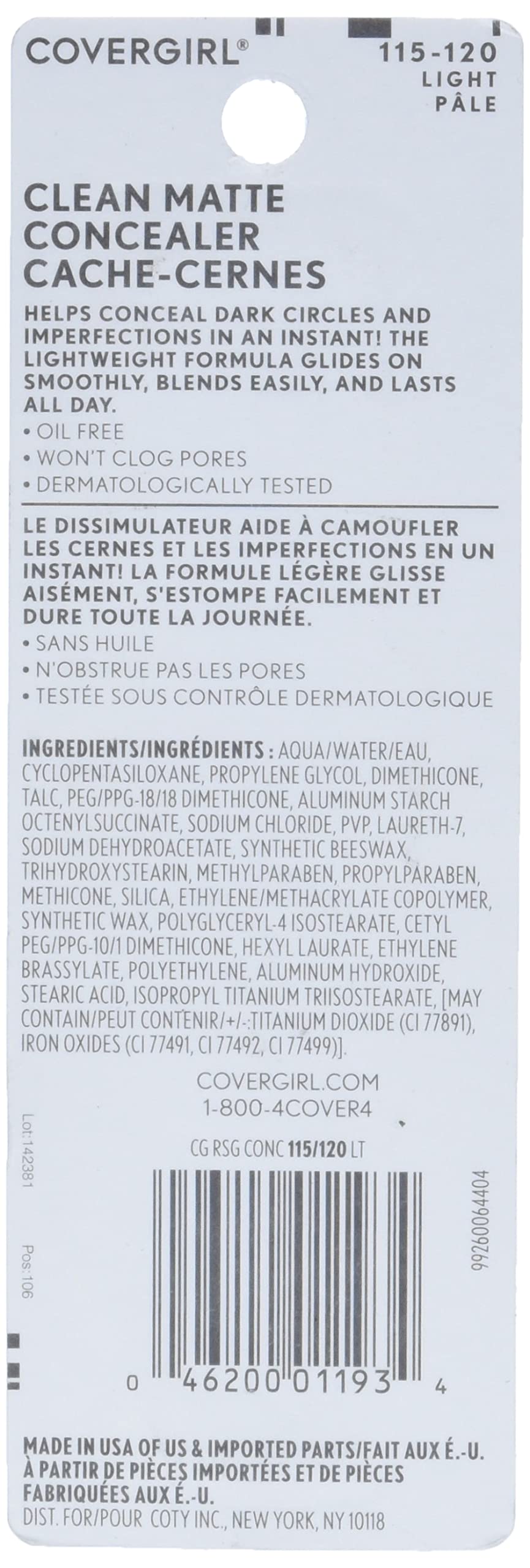 COVERGIRL Ready Set Gorgeous Fresh Complexion Concealer Light 115/120.37 Ounce (packaging may vary) Beauty & Personal Care COVERGIRL