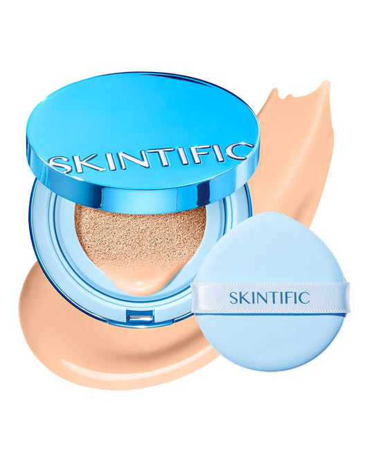 SKINTIFIC Velvet Matte Cushion Foundation Blue #02 Ivory| Full Coverage,12H Oil Control,Ideal for Oily & Combination Skin,Waterproof,Long-Lasting Beauty and Personal Care SKINTIFIC Default Title
