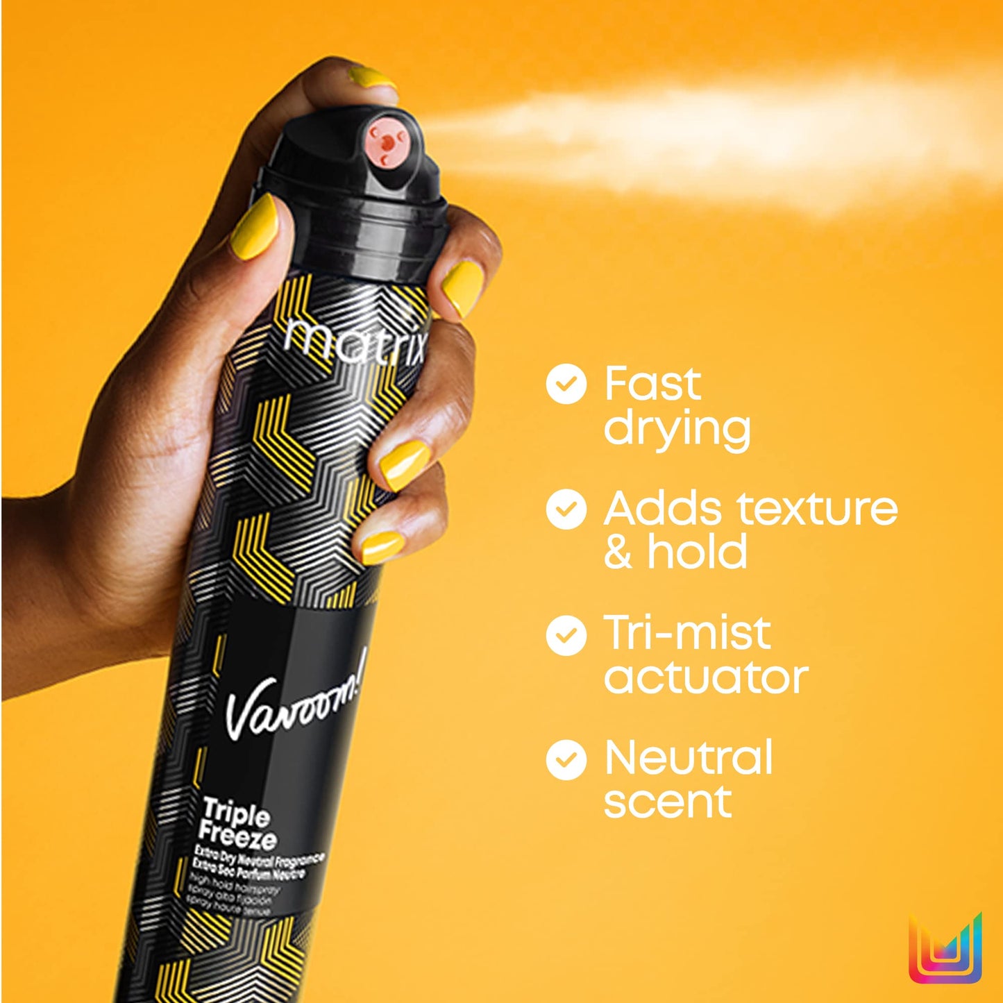 Matrix Vavoom Triple Freeze Extra Dry Hairspray | Adds Volume and Lift | Fast-Drying, 24 Hour Hold | Humidity Resistant | Hair Styling Product | 9 Oz. Beauty & Personal Care MATRIX