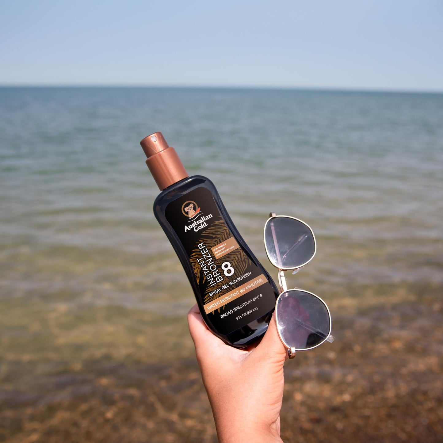 Australian Gold Spray Gel Sunscreen with Instant Bronzer SPF 8, 8 Ounce Beauty & Personal Care Australian Gold