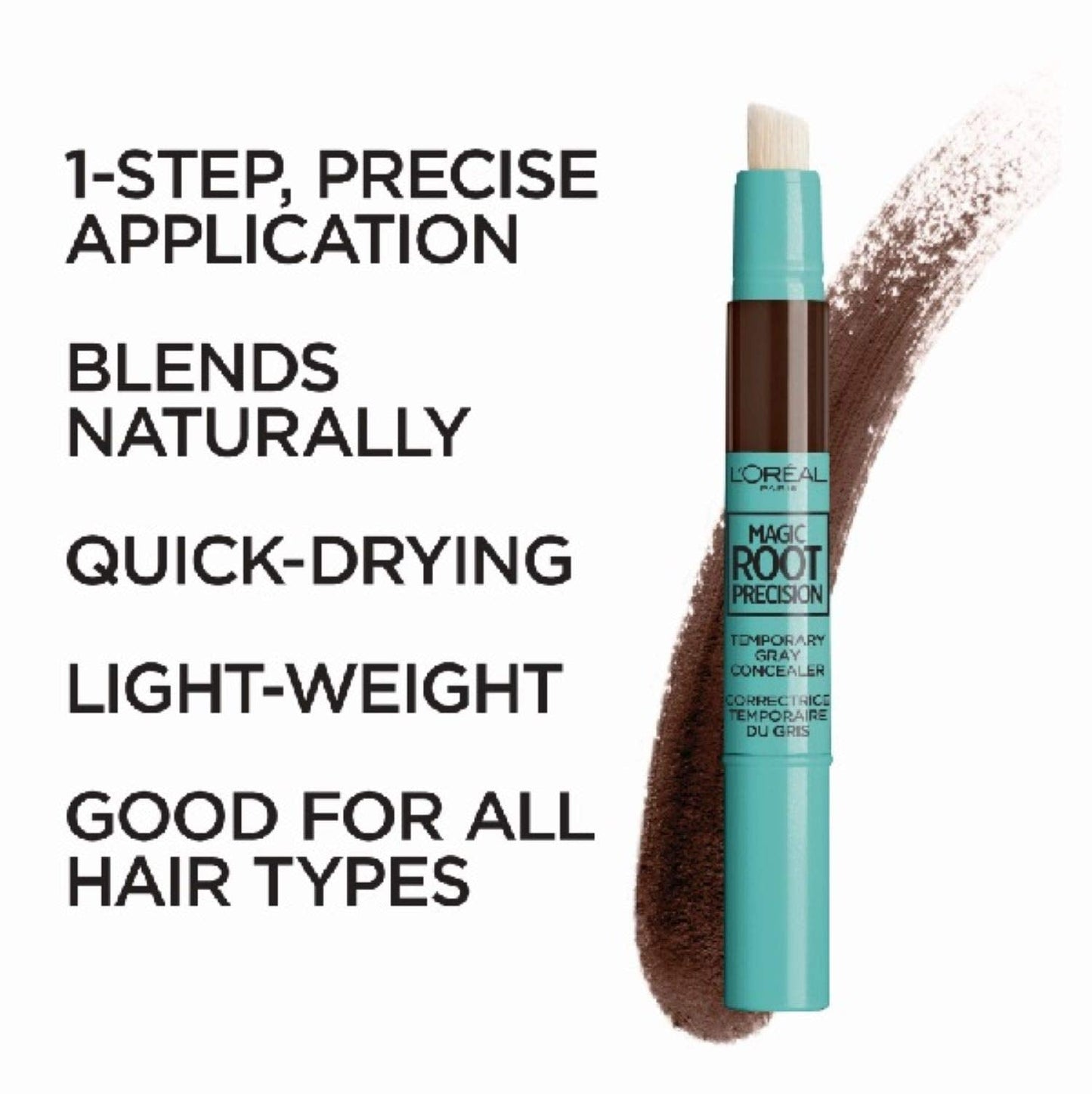 L'Oreal Paris Magic Root Precision Pen, Temporary Gray Hair Cover Up Concealer Brush with Washable Formula, Hair Concealer for Scattered Grays, 5 Beauty & Personal Care L'Oreal Paris