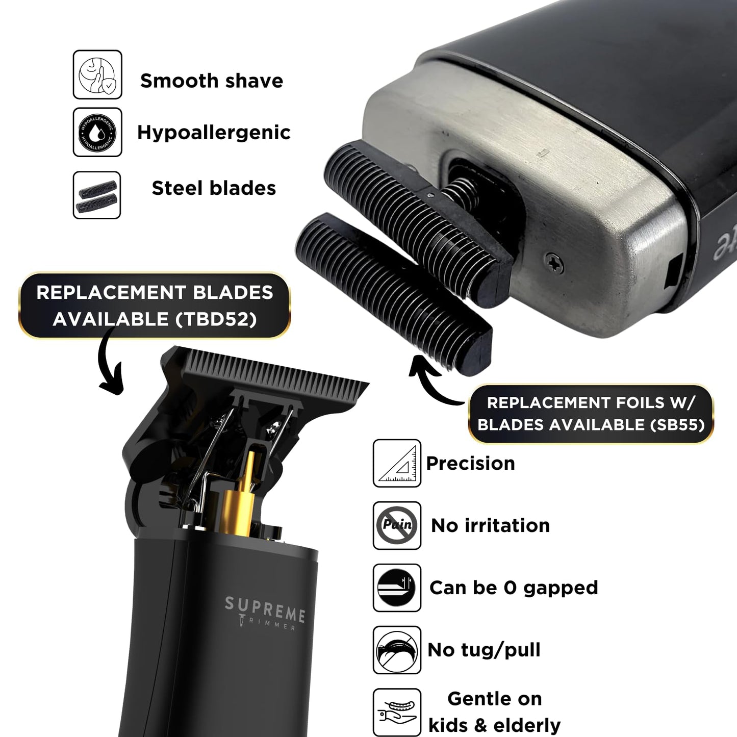 Supreme Trimmer 2-in-1 DLC T-Shaper Beard & Hair Trimmer + Crunch Lite Foil Shaver - Barber-Grade Precision & Travel Kit - Cordless Beard Grooming Set Beauty and Personal Care Supreme Trimmer