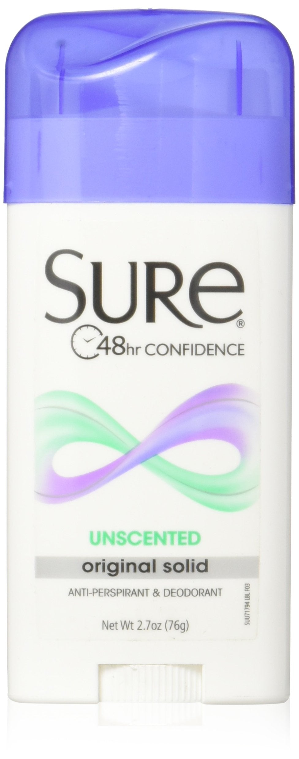 Sure Original Solid Unscented, Anti-Perspirant Deodorant, 2.7 oz (Pack of 2) Beauty and Personal Care Sure