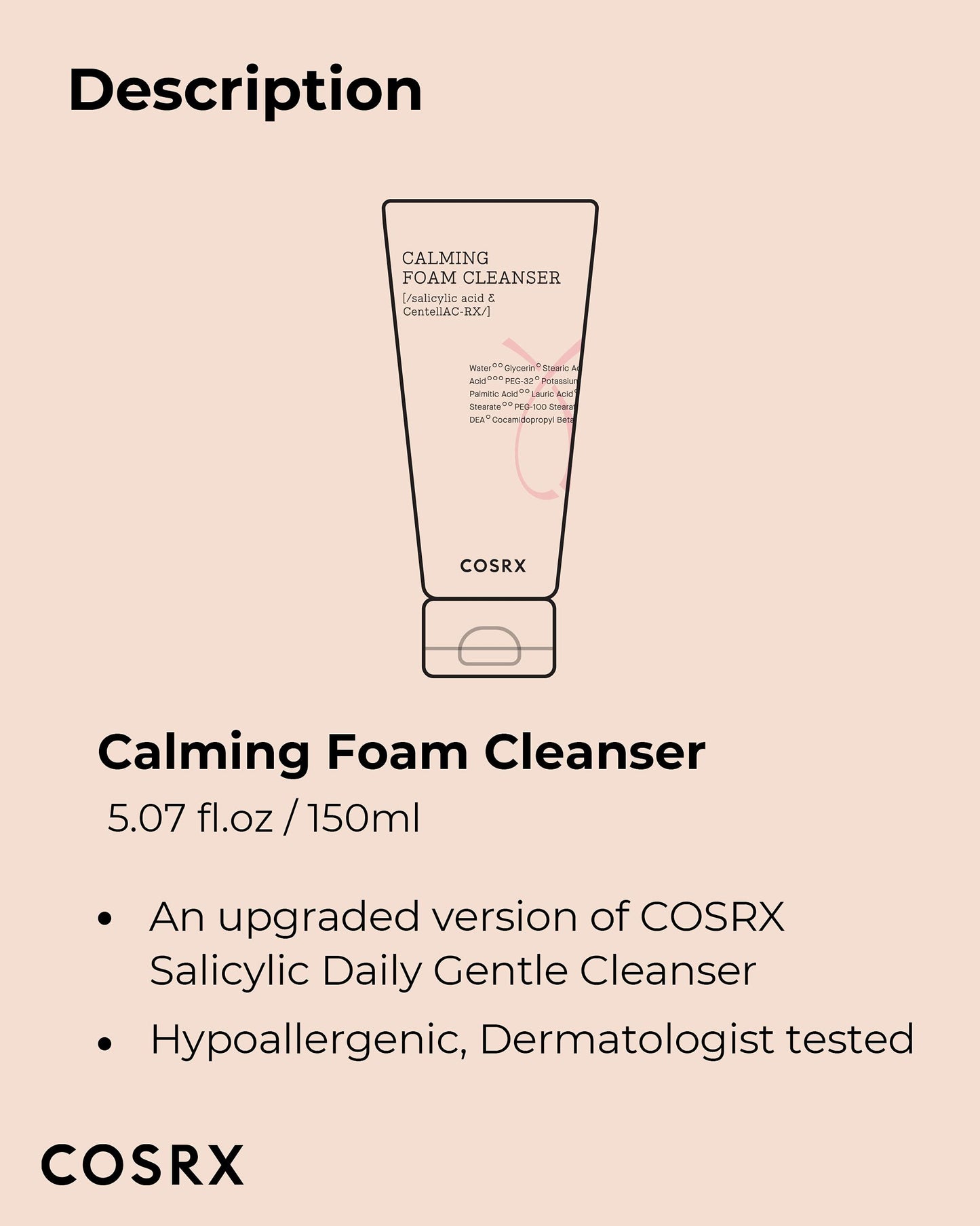 COSRX AC Collection Calming Foam Cleanser, 150ml / 5.07 fl.oz | Salicylic Acid Acne Cleanser | Animal Testing Free, Paraben Free, Korean Skin Care Beauty & Personal Care COSRX