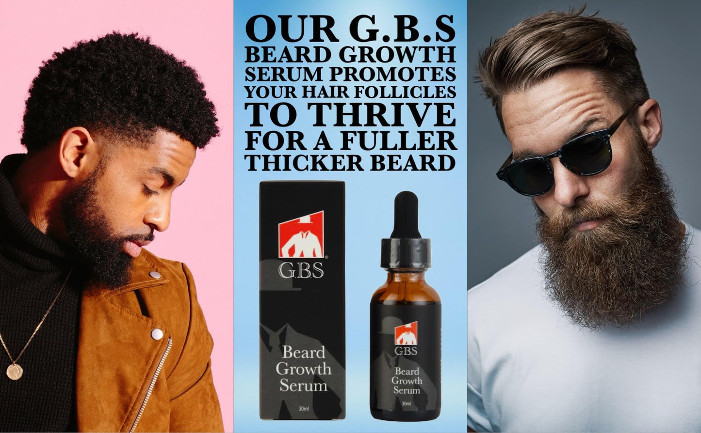 G.B.S Men's Beard Grooming Kit - Beard Oil, Growth Serum with Biotin, Balm, Brush and Comb Gift Set Beauty and Personal Care G.B.S