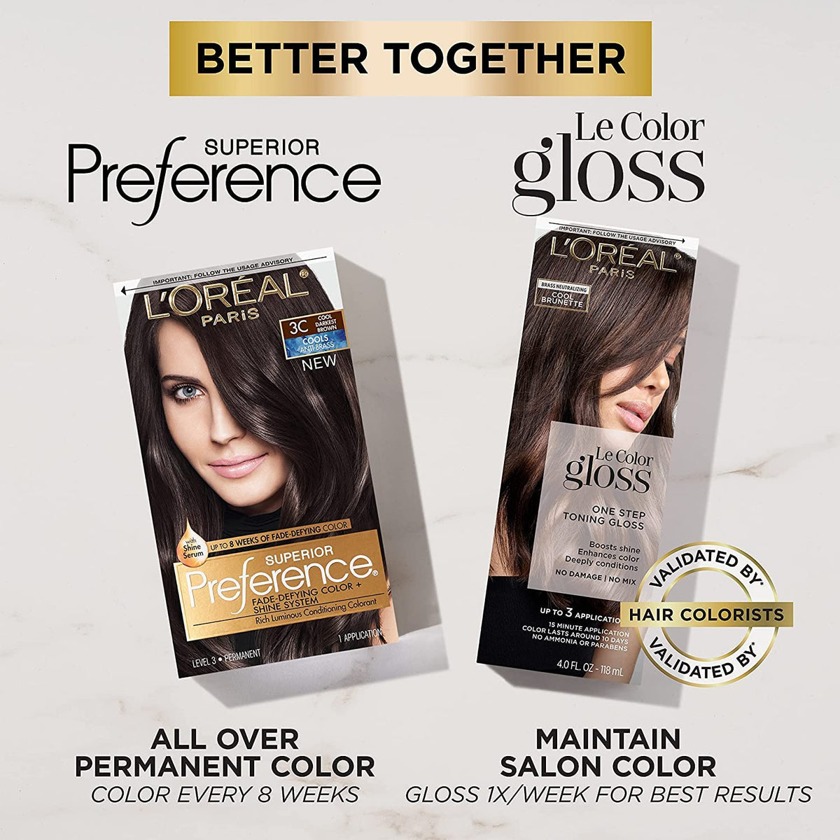 L'Oreal Paris Superior Preference Sun-Kissed Caramels Cooler UL51 Hi-Lift Natural Brown Permanent Haircolor