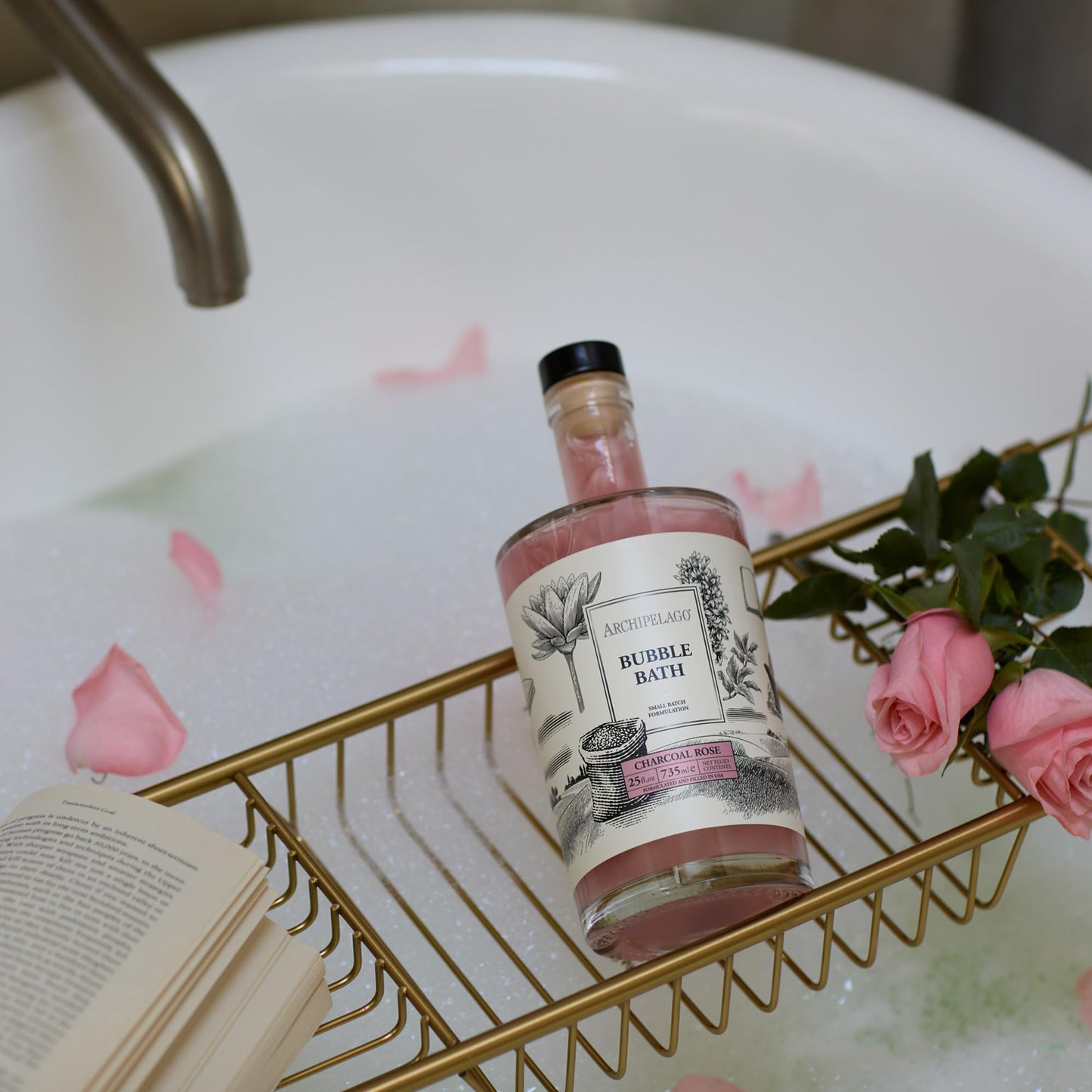 Archipelago Botanicals Luxury Charcoal Rose Bubble Bath, Moisturizing and Hydrating Gentle Bubble Bath, Detoxify, Restore and Soothe All Skin Types Beauty and Personal Care Archipelago Botanicals