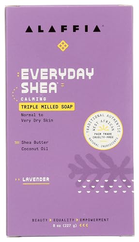 Alaffia Lavender Everyday Shea Bar Soap, 8 OZ Beauty & Personal Care Alaffia