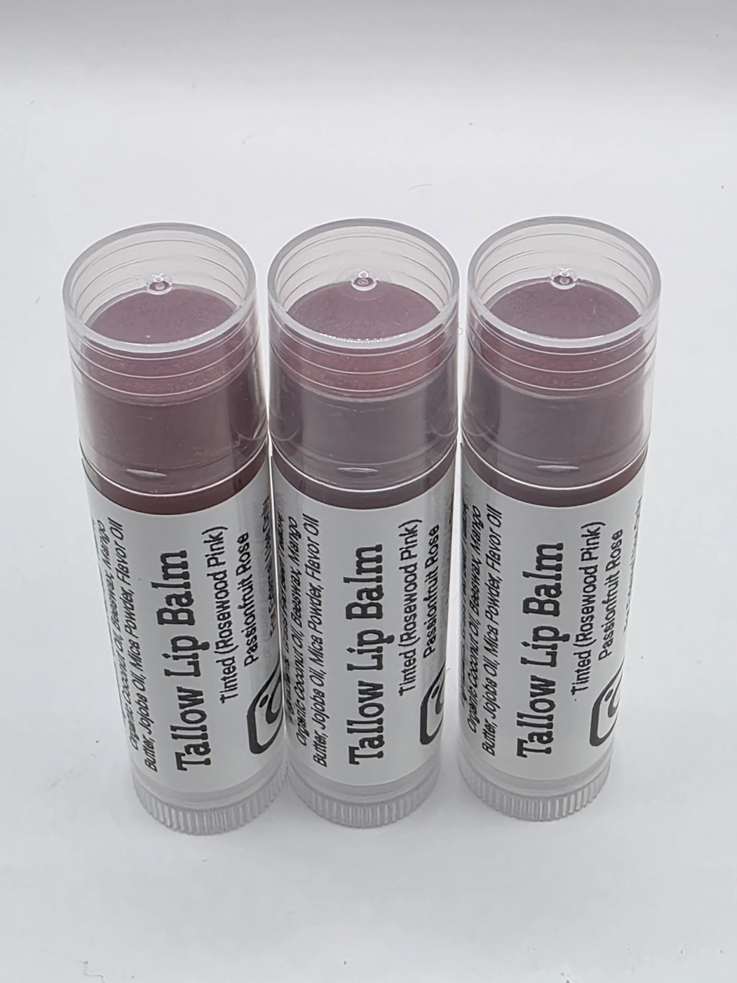 Tinted Tallow Lip Balm (3 Pack) (Tinted Rosewood Pink) Passionfruit Rose Scent Handmade Grass Fed Beef Tallow Lip Balm with Nourishing Oils Beauty and Personal Care Pilgrimage Vibes