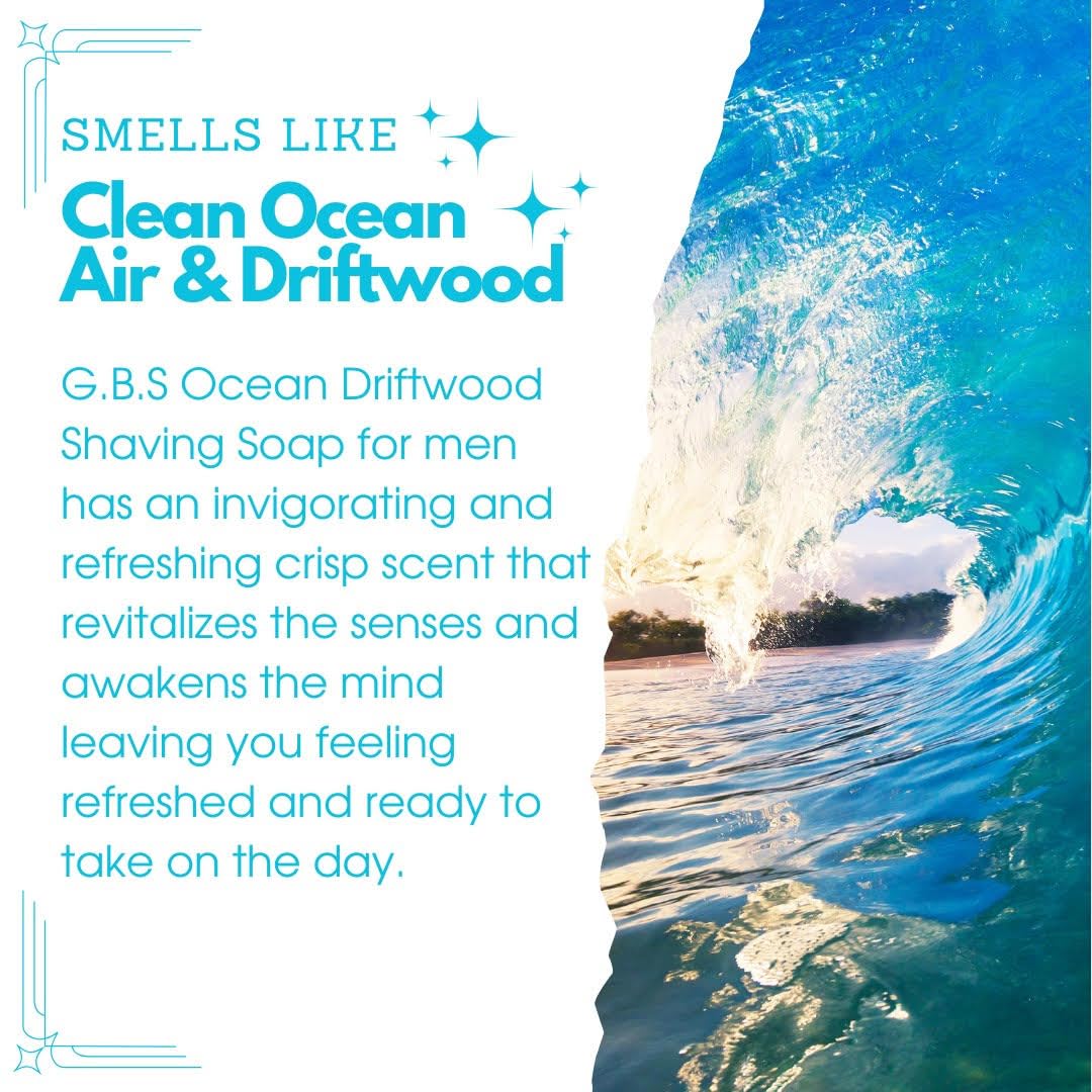 GENTS 97% All Natural Shave Soap Set for Men, Ocean Driftwood Limited Edition Shaving Soap Beauty and Personal Care G.B.S