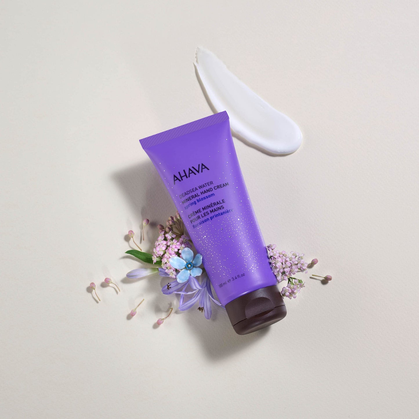 AHAVA Dead Sea Water Mineral Hand Cream, Spring Blossom - Hand Moisturizer For Dry Cracked Hands, Light & Fast Absorbing, Enriched with Exlusive Beauty & Personal Care AHAVA