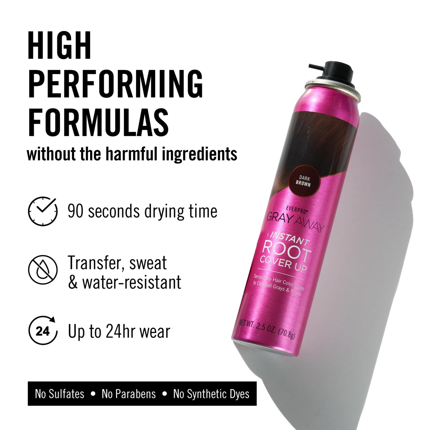 EVERPRO Gray Away Instant Root Cover Up Spray 2.5oz - Dark Brown Beauty & Personal Care EVERPRO