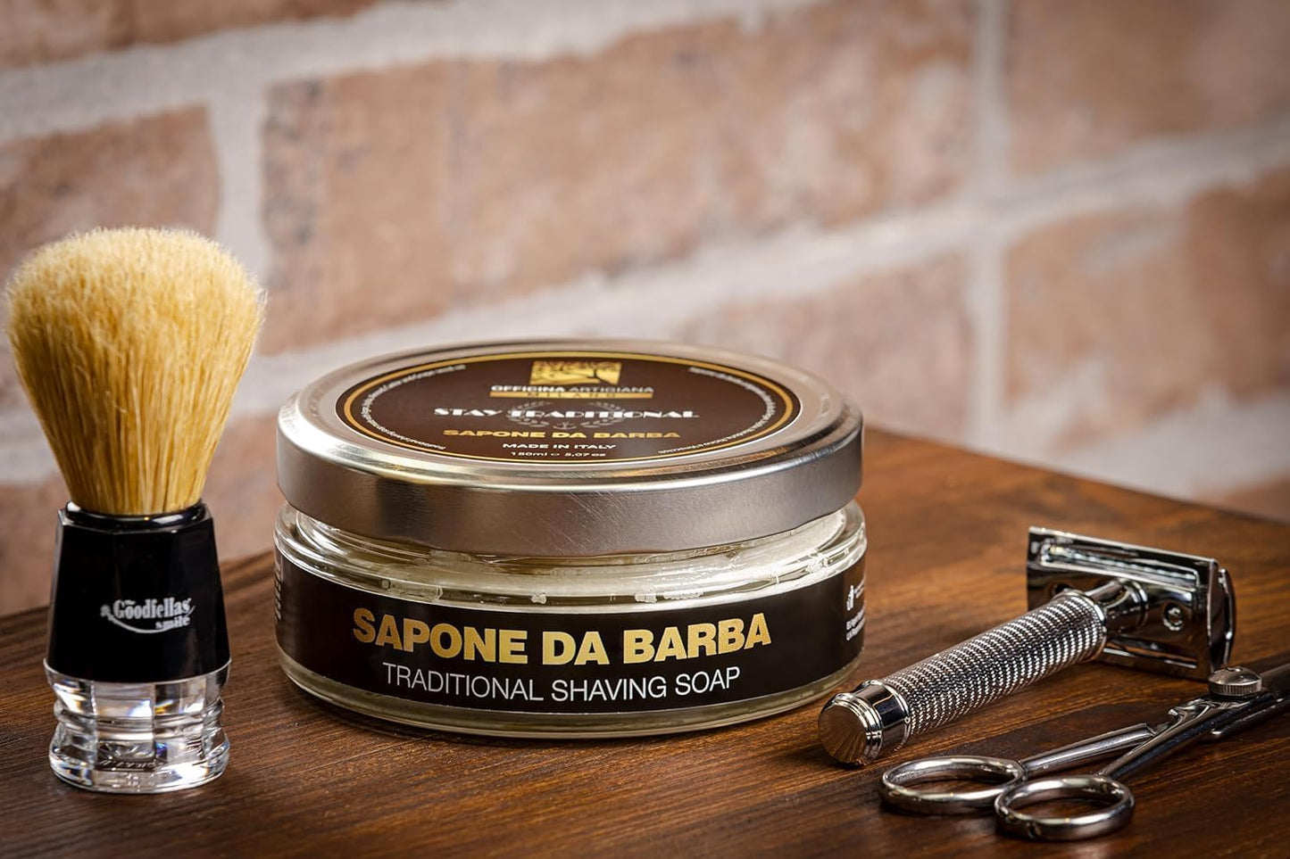 Officina Artigiana Milano Stay Traditional Shaving Soap 150ml - Luxury Italian artisan wet shaving soap with 40% antioxidant oils & shea butter Beauty and Personal Care The Goodfellas' smile