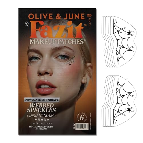 Fazit Makeup Patches - Halloween Webbed Speckles - Glow Up Make-Up Patches - Cute Glitter Makeup Accessories for Women - Cosmetic Glitter for Face Beauty & Personal Care Fazit