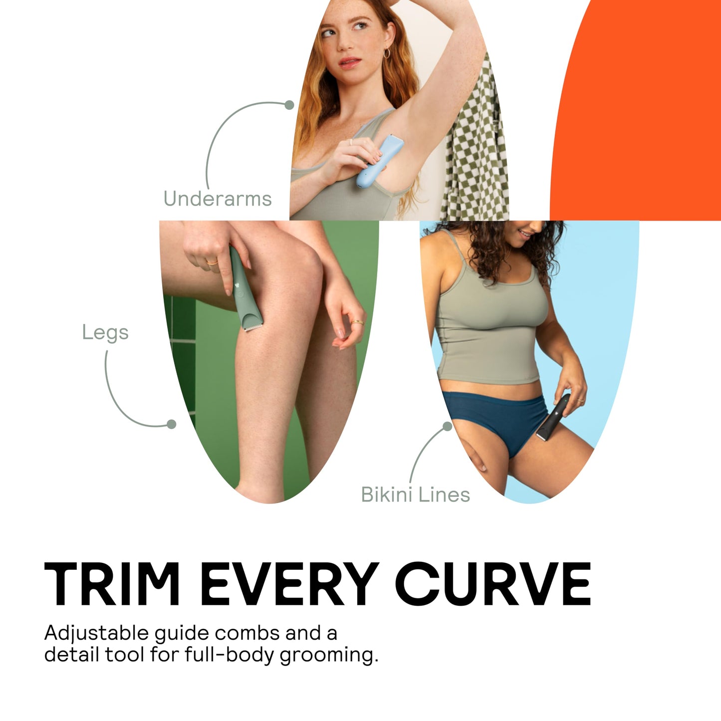 MERIDIAN Slimmer Trimmer - Electric Bikini Line & Pubic Hair Trimmer for Women, Body Hair Groomer for Intimate Areas, Legs & Underarms, Waterproof Beauty and Personal Care MERIDIAN