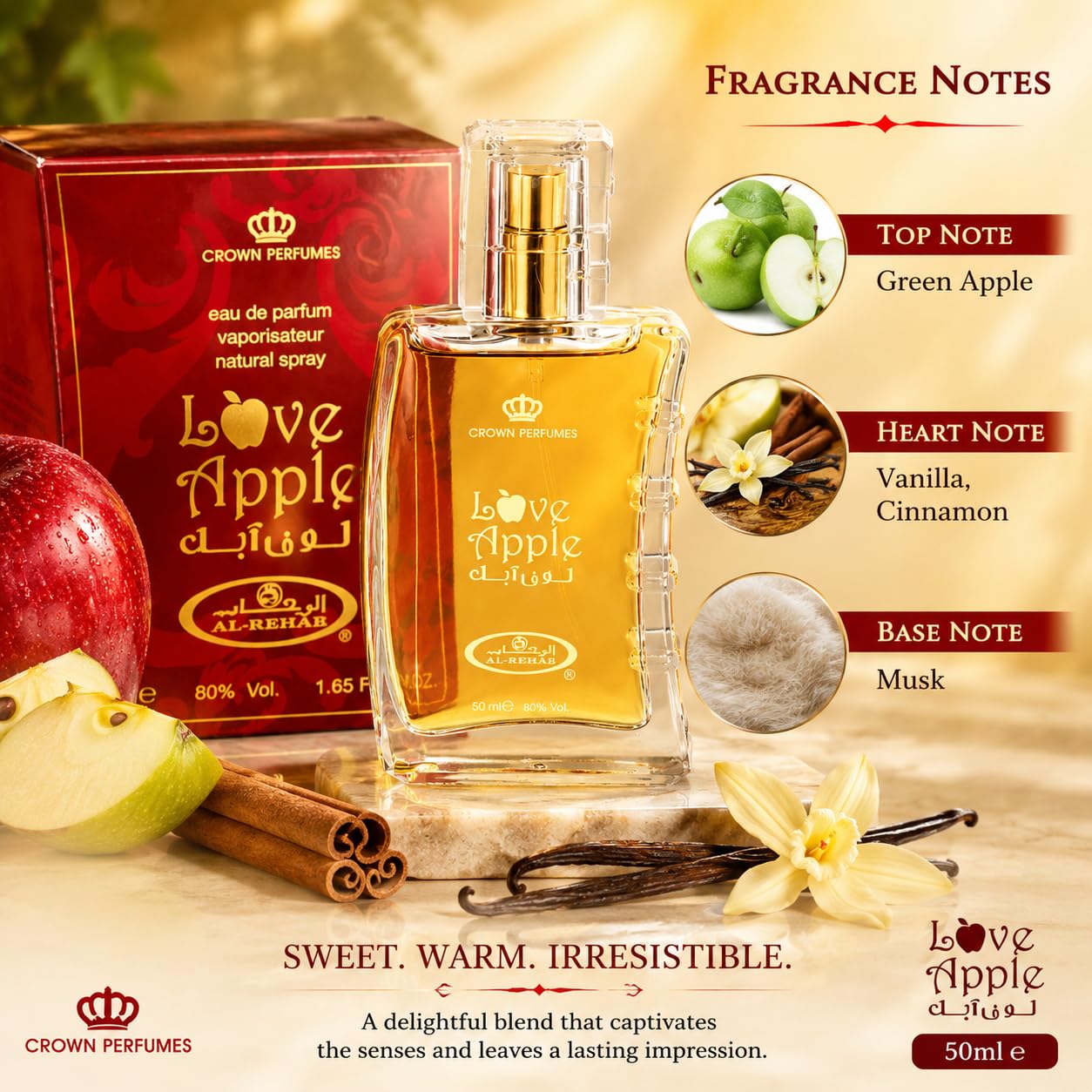Love Apple Spray - Eau De Parfum Natural Spray (50ml/1.65fl.oz.) by Al-Rehab Beauty & Personal Care Al Rehab perfumes