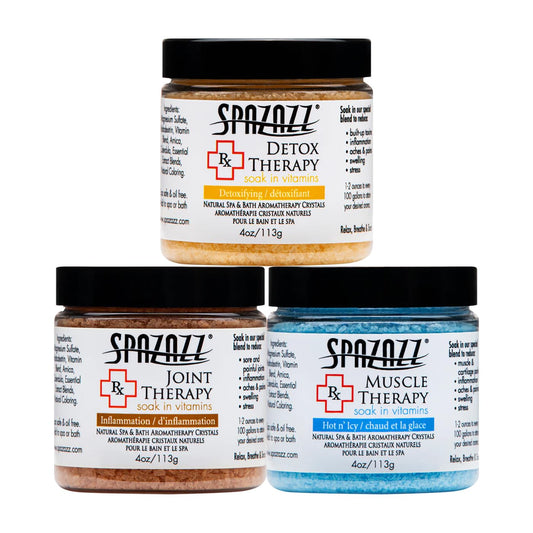 Spa & Hot Tub RX Therapy Muscle Detox Joint Bundle 3 Pack Gift Set - Spazazz Therapeutic Mineral Dead Sea Bath Salt Crystals Collection Beauty and Personal Care Spazazz