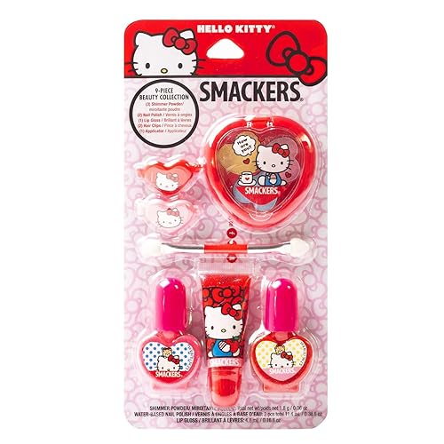 Lip Smacker Sanrio Hello Kitty Makeup Set, Kids Color Collection, 3 Moisturizing, Smoothing Soft Shine, Hydrating & Protecting Products, Fun Flavors Beauty & Personal Care Lip Smacker