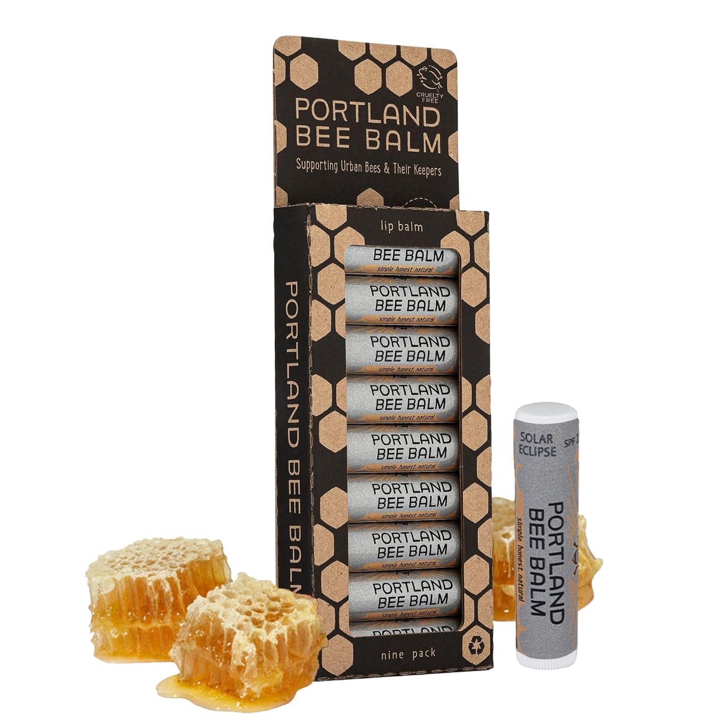Portland Bee Balm Solar Eclipse All Natural Handmade Beeswax Based SPF 15 Lip Balm, 9 Count Beauty and Personal Care Portland Bee Balm