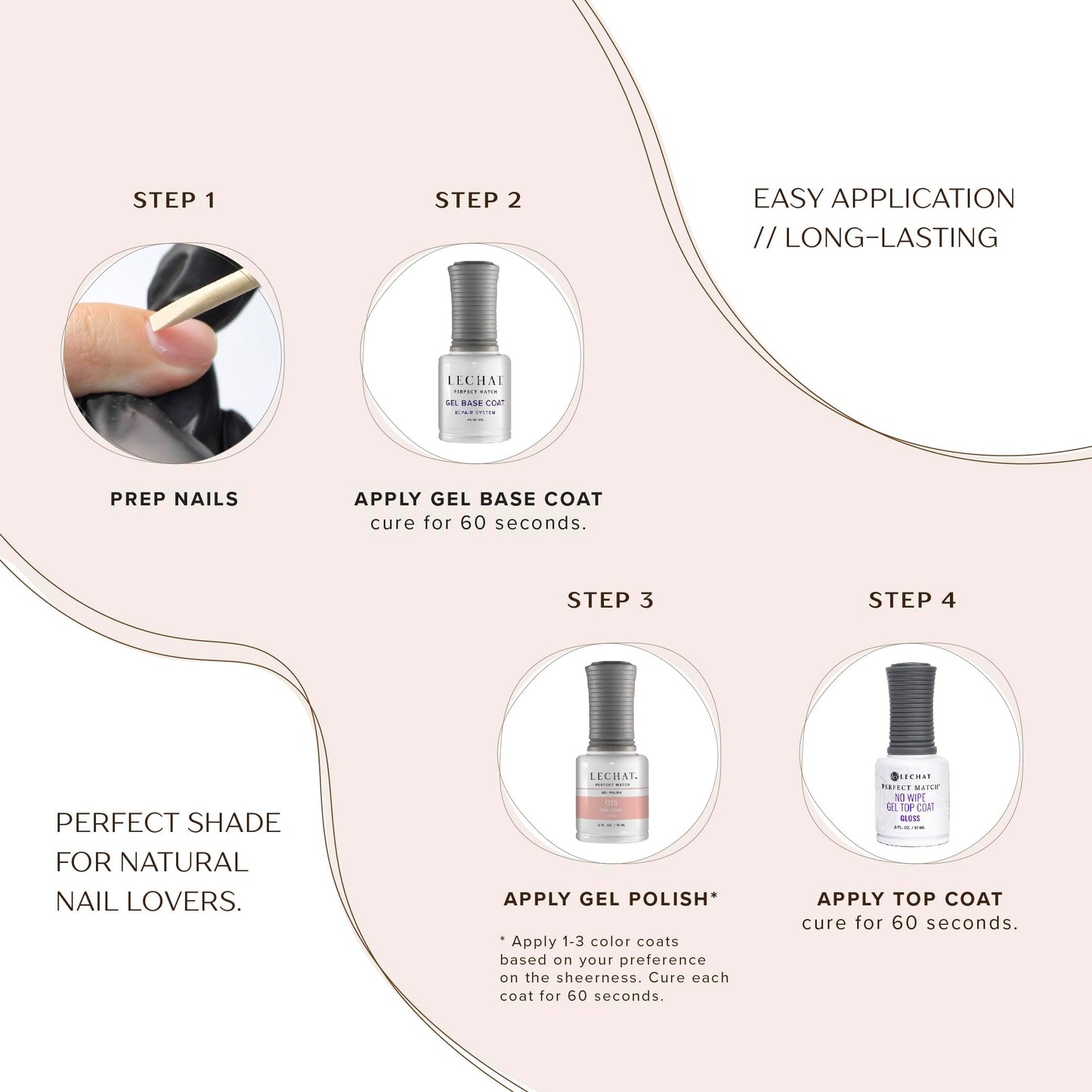 LECHAT Perfect Match Paloma, Sheer Pink Nude Gel Polish & Nail Lacquer Duo Set Beauty & Personal Care LECHAT