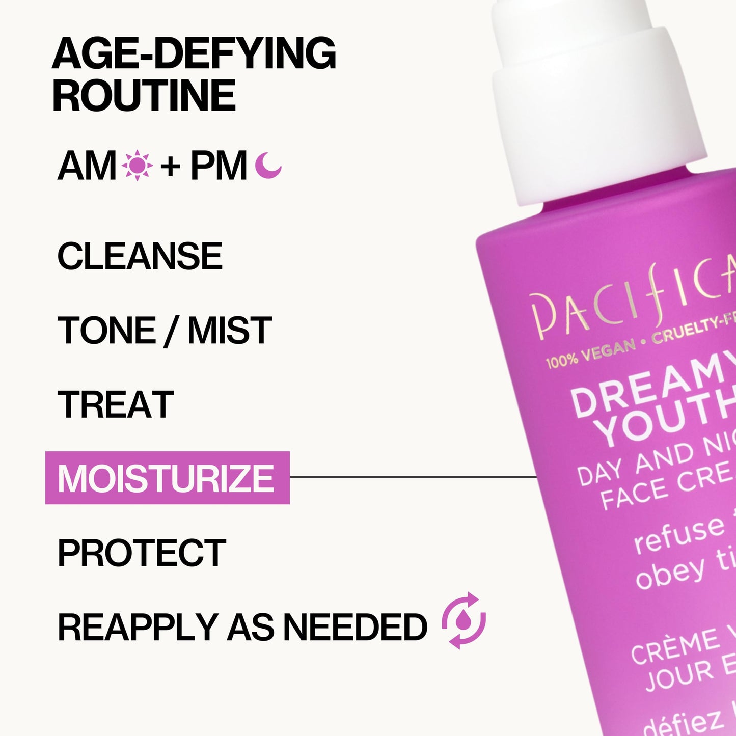 Pacifica Face Moisturizer Lotion - Dreamy Youth Day & Night Face Cream, Daily Skincare, Grapeseed Oil, Peptides, Hydrating, Facial Lotion, Skincare Beauty & Personal Care Pacifica