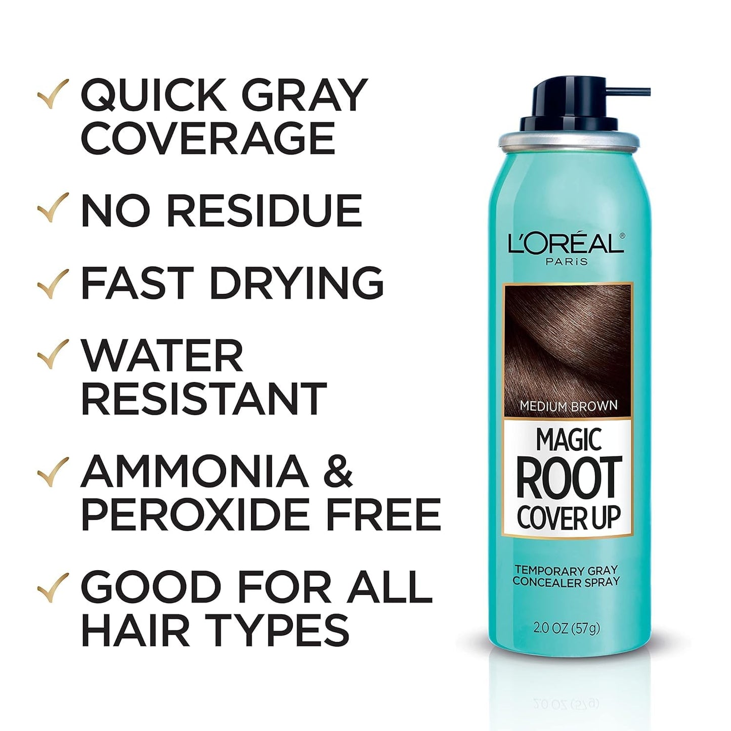 L'Oreal Paris Magic Root Cover Up Gray Concealer Spray Medium Brown 6 oz (3 pack) Beauty & Personal Care L'Oreal Paris