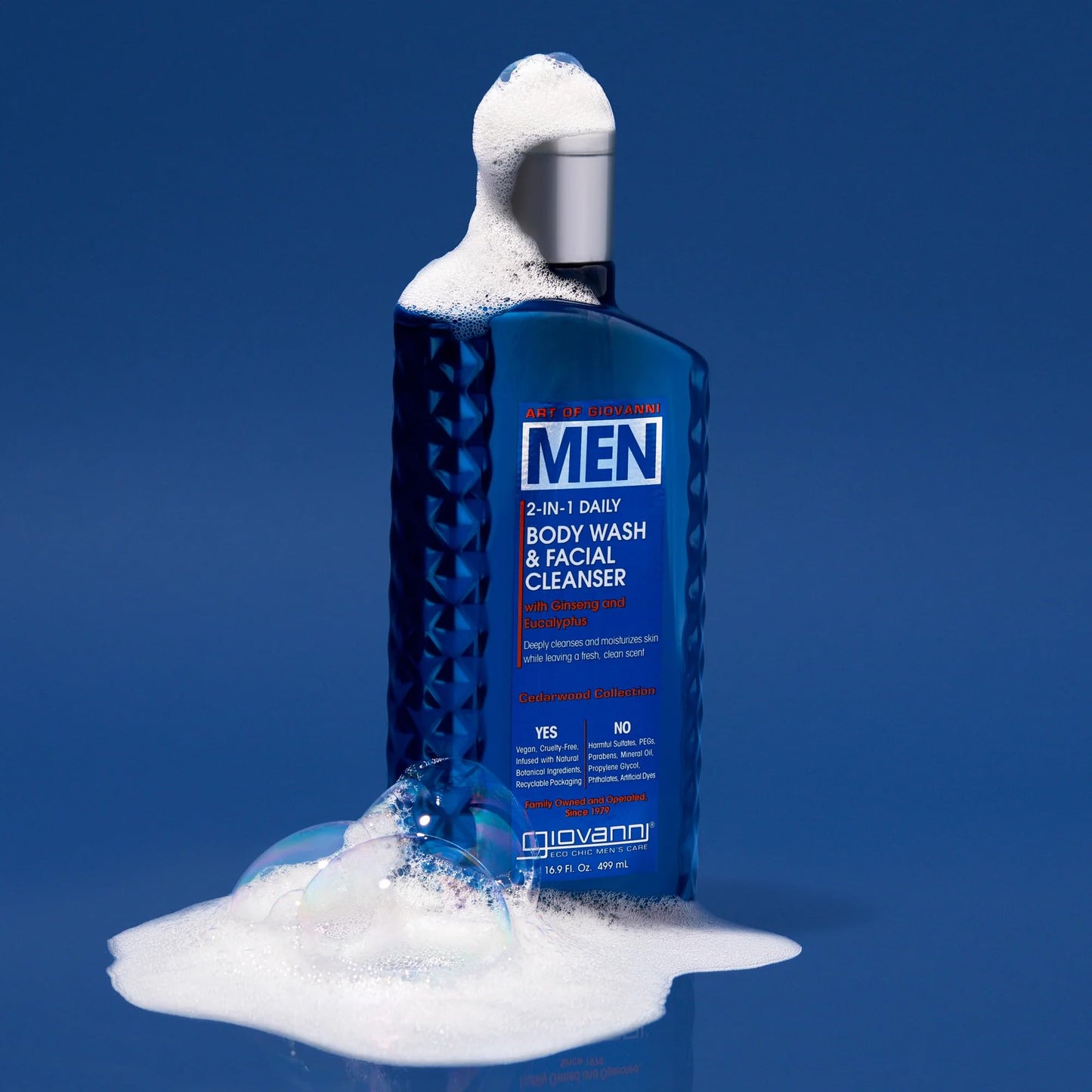 GIOVANNI Men 2-in-1 Body & Face Wash - Hydrating Shower Gel for Men, Face & Body Cleanser, Fresh Sandalwood & Vetiver Scented, Daily Skin Care - 16.9 Beauty & Personal Care GIOVANNI