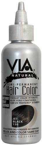 VIA Natural Semi Permanent Hair Color - #130 Jet Black 4 oz. Beauty & Personal Care Via Natural