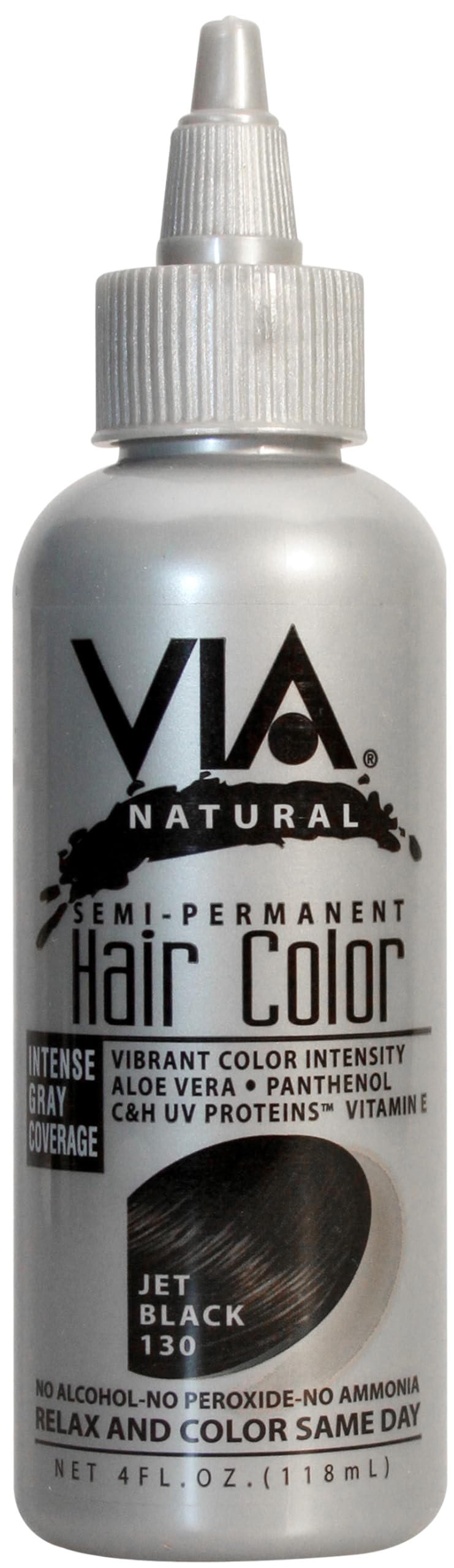 VIA Natural Semi Permanent Hair Color - #130 Jet Black 4 oz. Beauty & Personal Care Via Natural