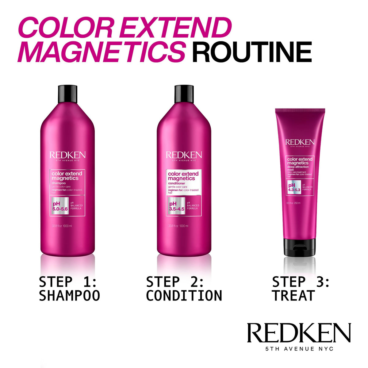 Redken Color Extend Magnetics Shampoo - For Color-Treated, 33.8 Fl Oz