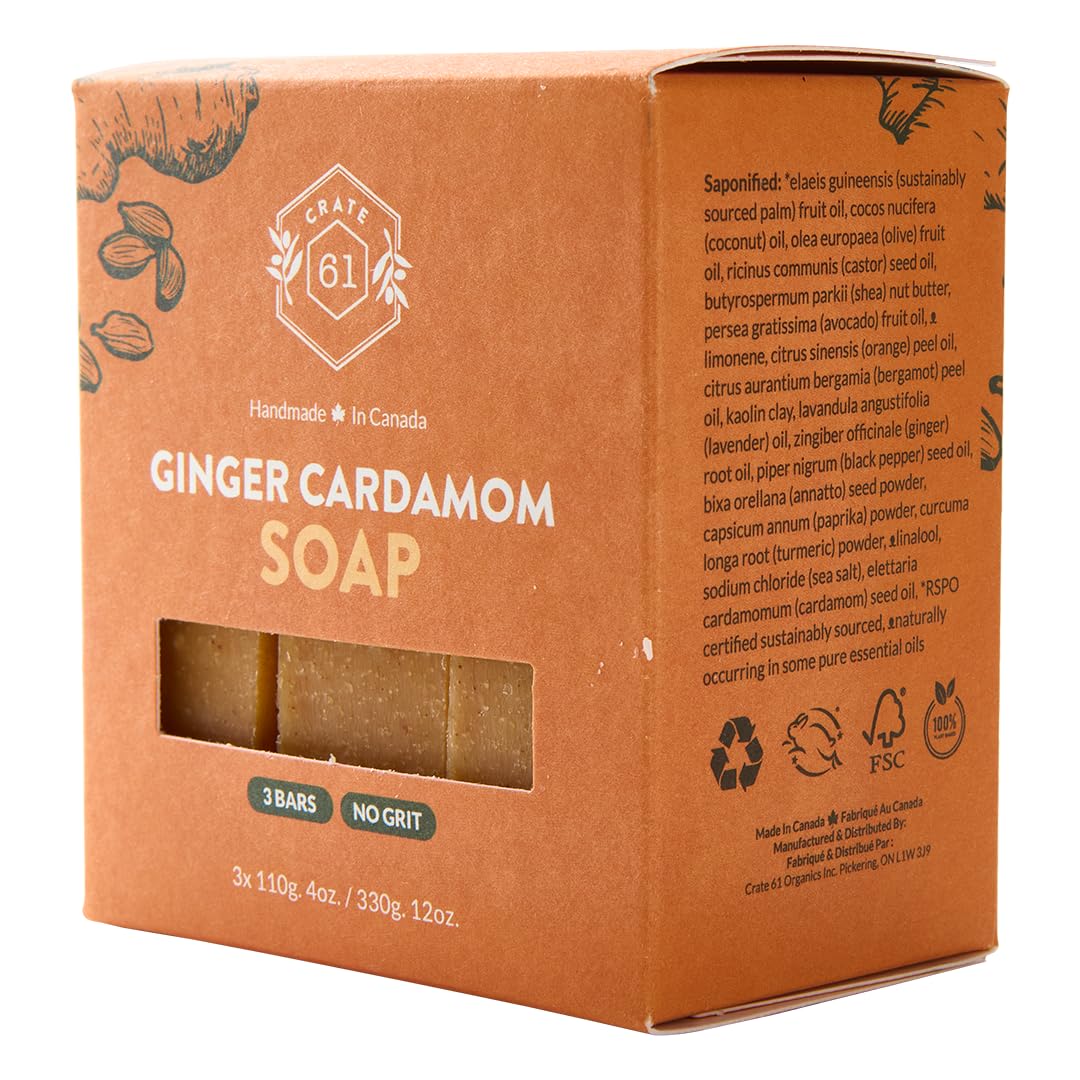Crate 61 Organics, Handmade in Canada, Plant Based Natural Bar Soap Cold Pressed For Face & Body, w/Premium Essential Oils, For Men & Women 3 Pack Beauty & Personal Care Crate 61 Organics