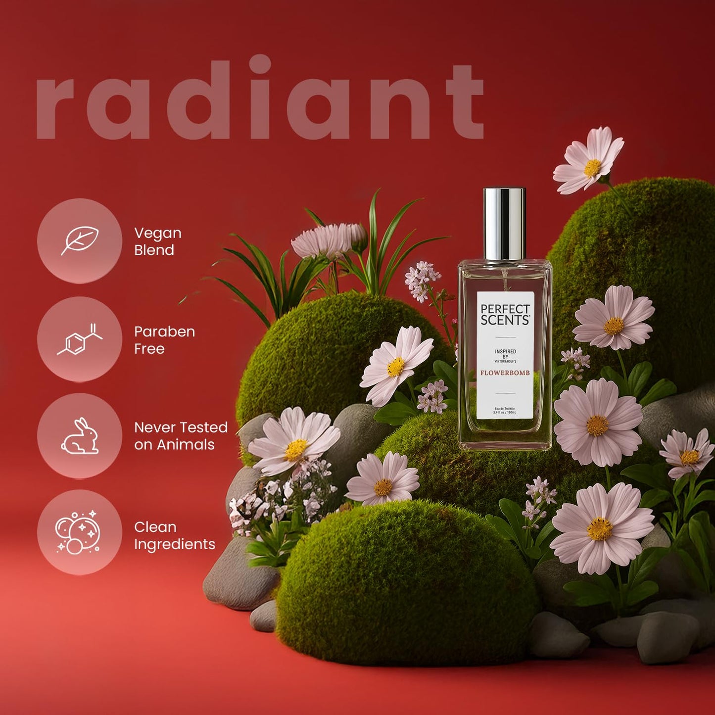 Perfect Scents Fragrances | Inspired by V&R’s Flowerbomb | Women’s Eau de Toile?e | Vegan, Paraben, Phthalate Free | Never Tested on Animals | 3.4 Fl Beauty & Personal Care Perfect Scents