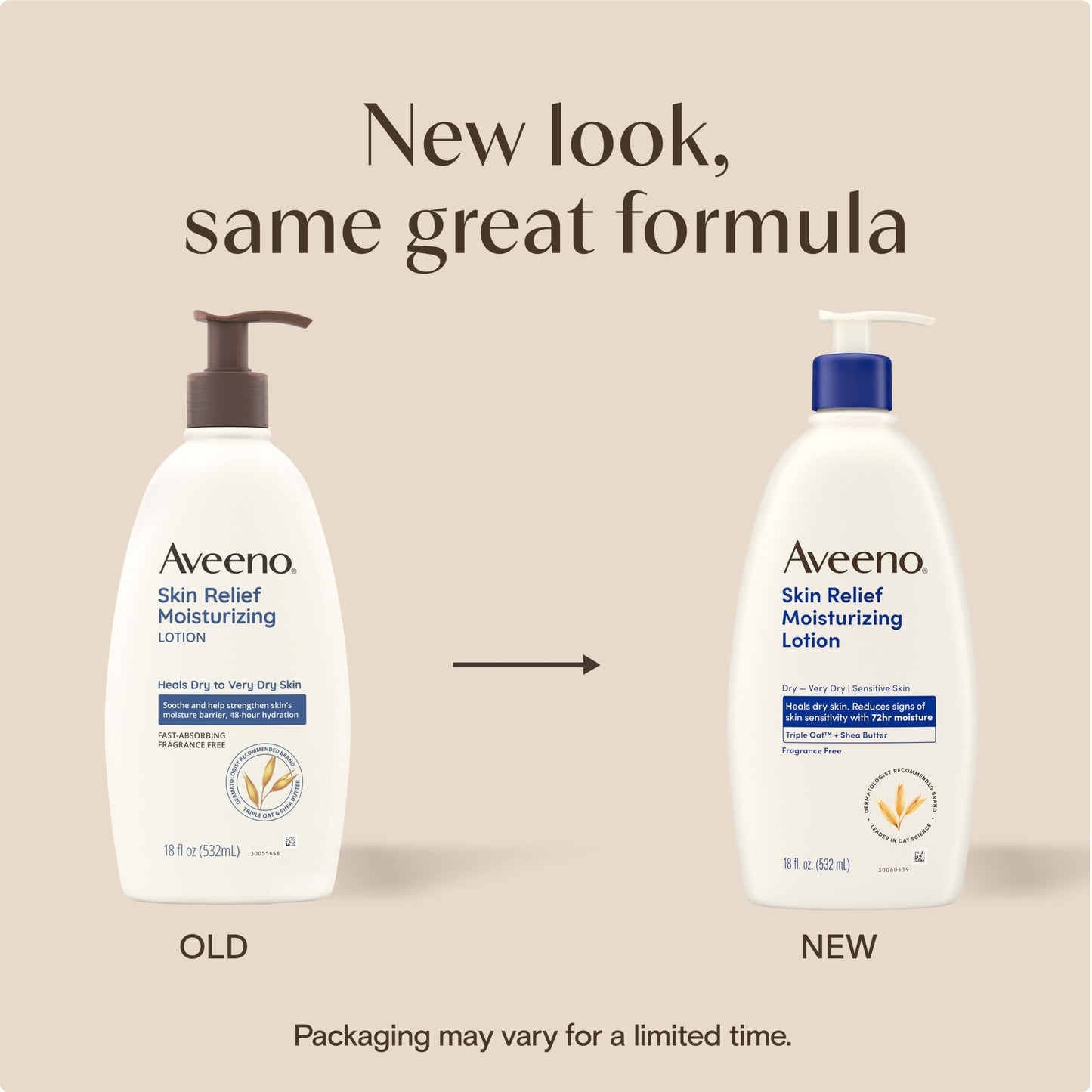 Aveeno Skin Relief Moisturizing Body Lotion Heals Very Dry, Sensitive Skin, Fast Absorbing Lotion with Soothing Triple Oat & Shea Butter Formula Beauty & Personal Care Aveeno