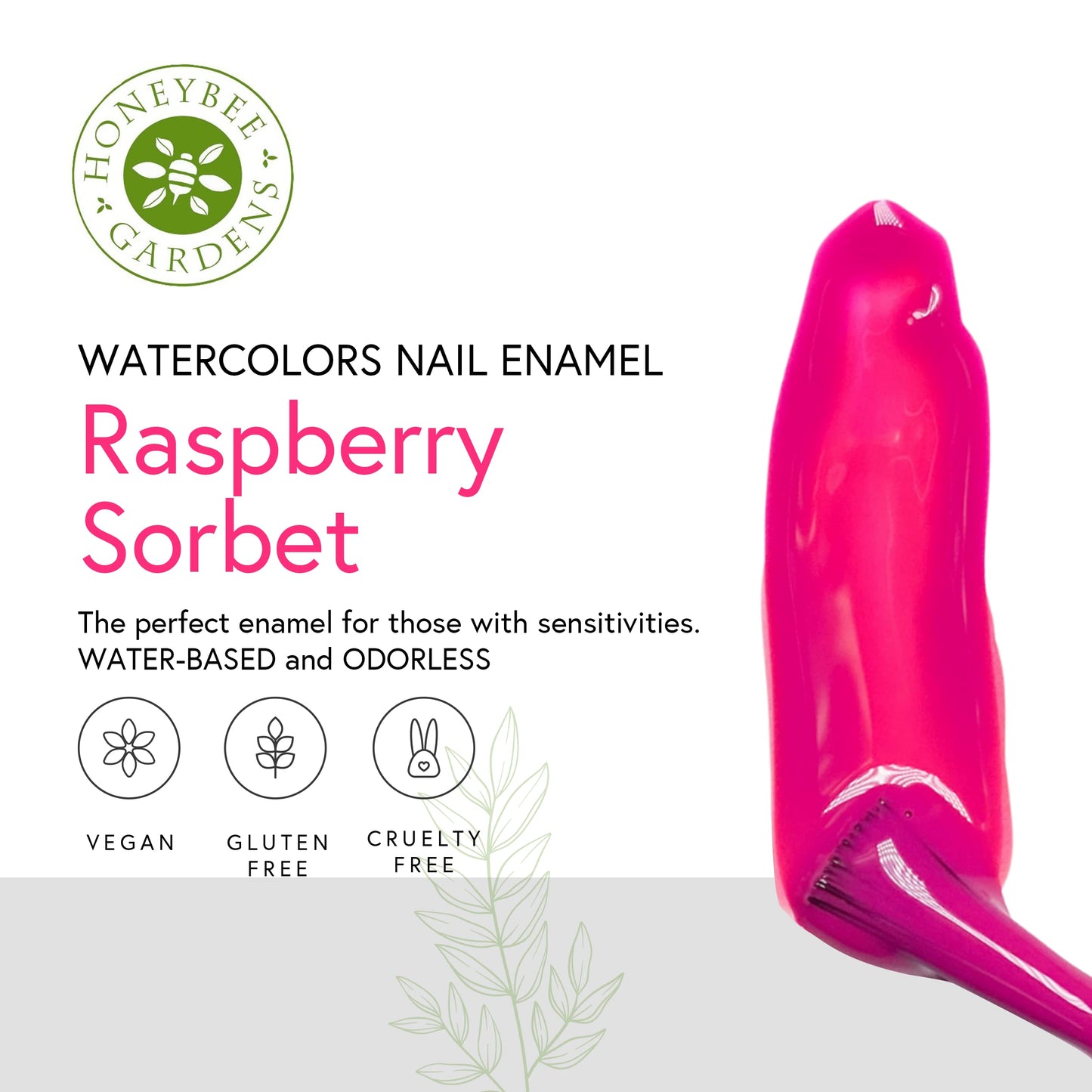 Honeybee Gardens Water-Based Nail Enamel: Eco-Friendly, Odorless & Vibrant - Raspberry Sorbet (Rich Bright Raspberry), 0.5 fl oz Beauty & Personal Care Honeybee Gardens