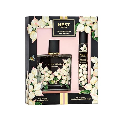 NEST New York Golden Nectar Fine Fragrance Set - Includes 50 mL (Full Size) & 8 mL (Travel Spray) - Vegan, Cruelty Free Beauty & Personal Care NEST New York