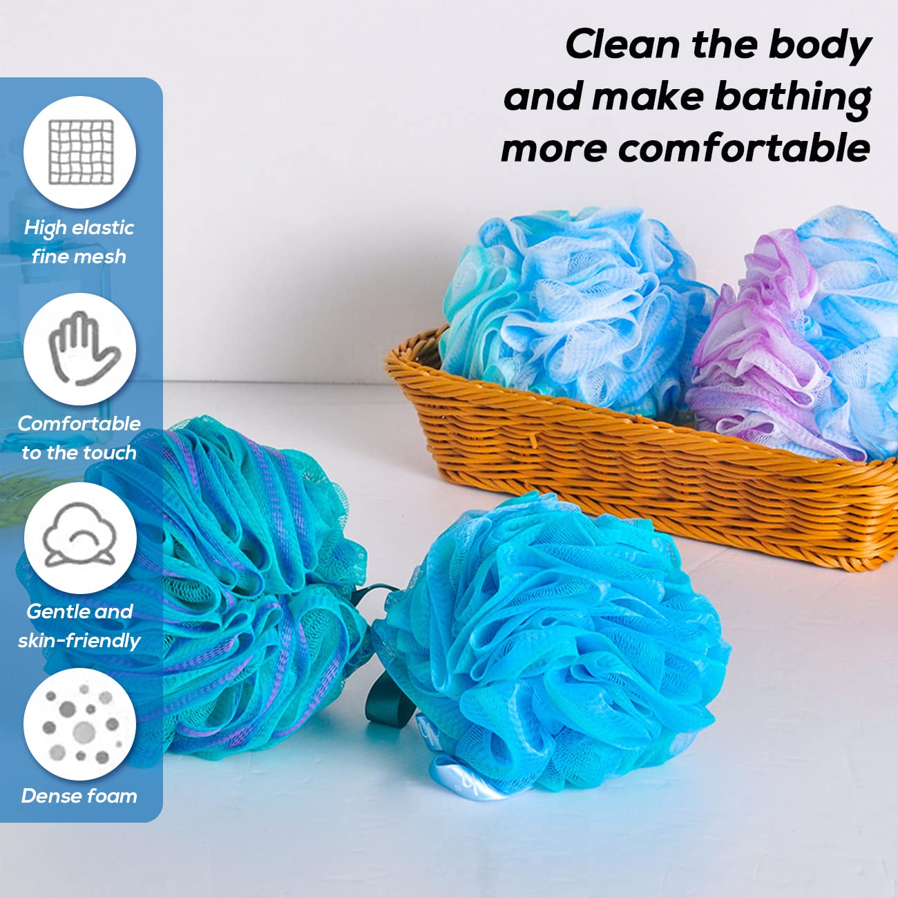 10 Pcs Shower Loofahs,Bath Shower Loofah Sponge,Exfoliating Shower Pouf Balls for Women,Men,Body Wash Bathroom,Exfoliate with Beauty Bathing Beauty & Personal Care Meirrnyyu