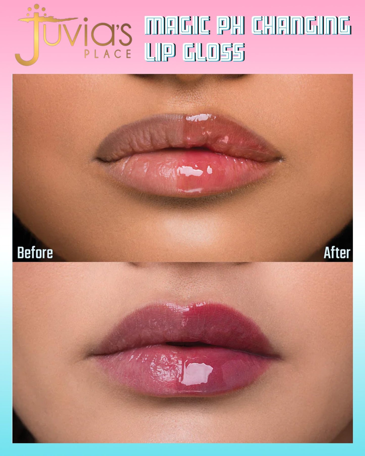Juvia's Place Magic pH Color Change Lip Gloss - Mood - High-Gloss Shine pH Balance Lip Gloss w/Color Changing Tint, Lightweight Non-Sticky Finish Beauty & Personal Care Juvia's Place