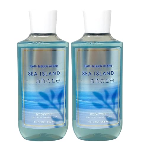 Bath & Body Works Shea + Vitamin E Shower Gel, Set of 2, 10oz Each (Sea Island Shore) Beauty & Personal Care Bath & Body Works
