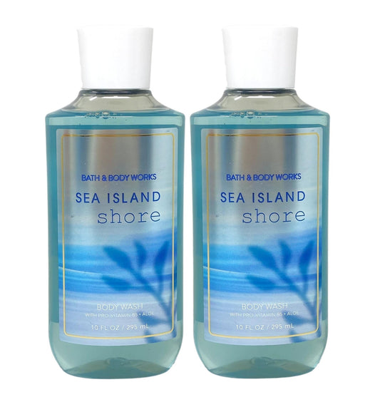 Bath & Body Works Shea + Vitamin E Shower Gel, Set of 2, 10oz Each (Sea Island Shore) Beauty & Personal Care Bath & Body Works