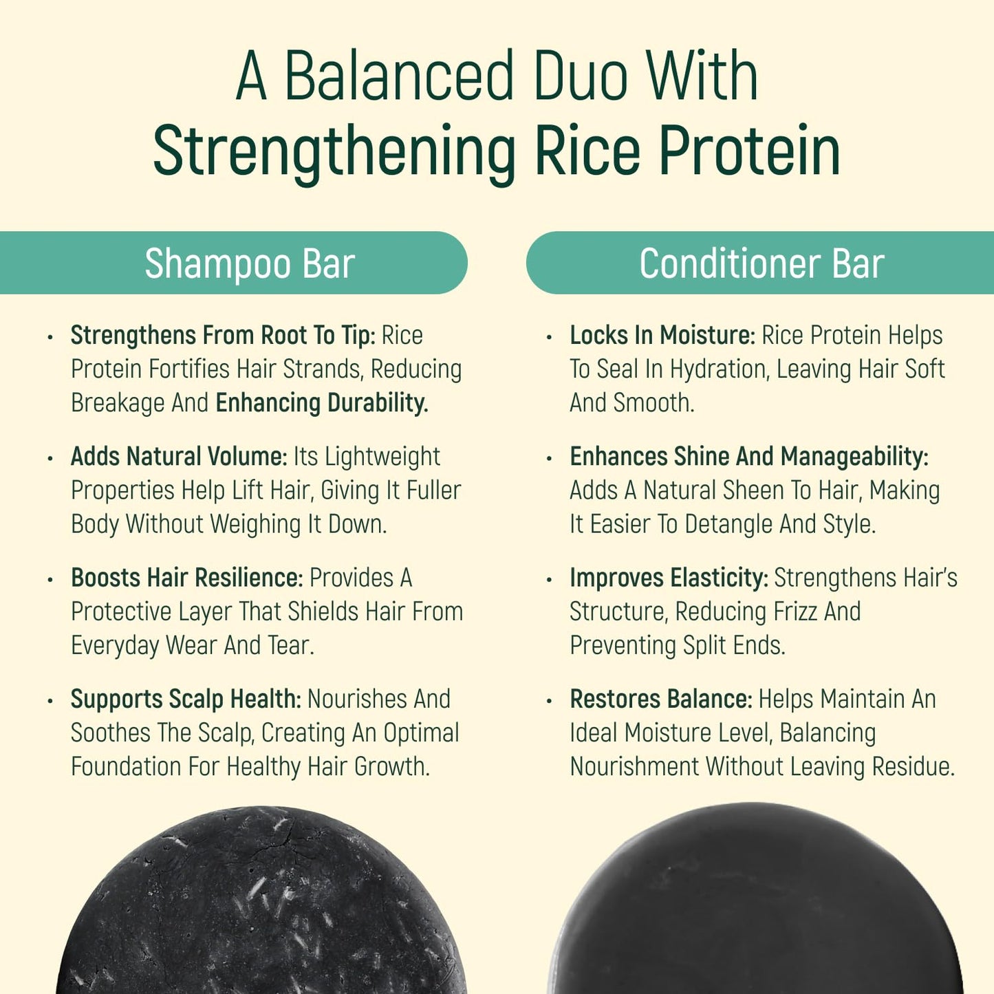 Solid Rice Protein Water Shampoo & Conditioner Hair Soap - Shampoo and Conditioner Bars For Hair With All Natural Plant Based Essential Oils And Zero Beauty & Personal Care BAMBOEARTH
