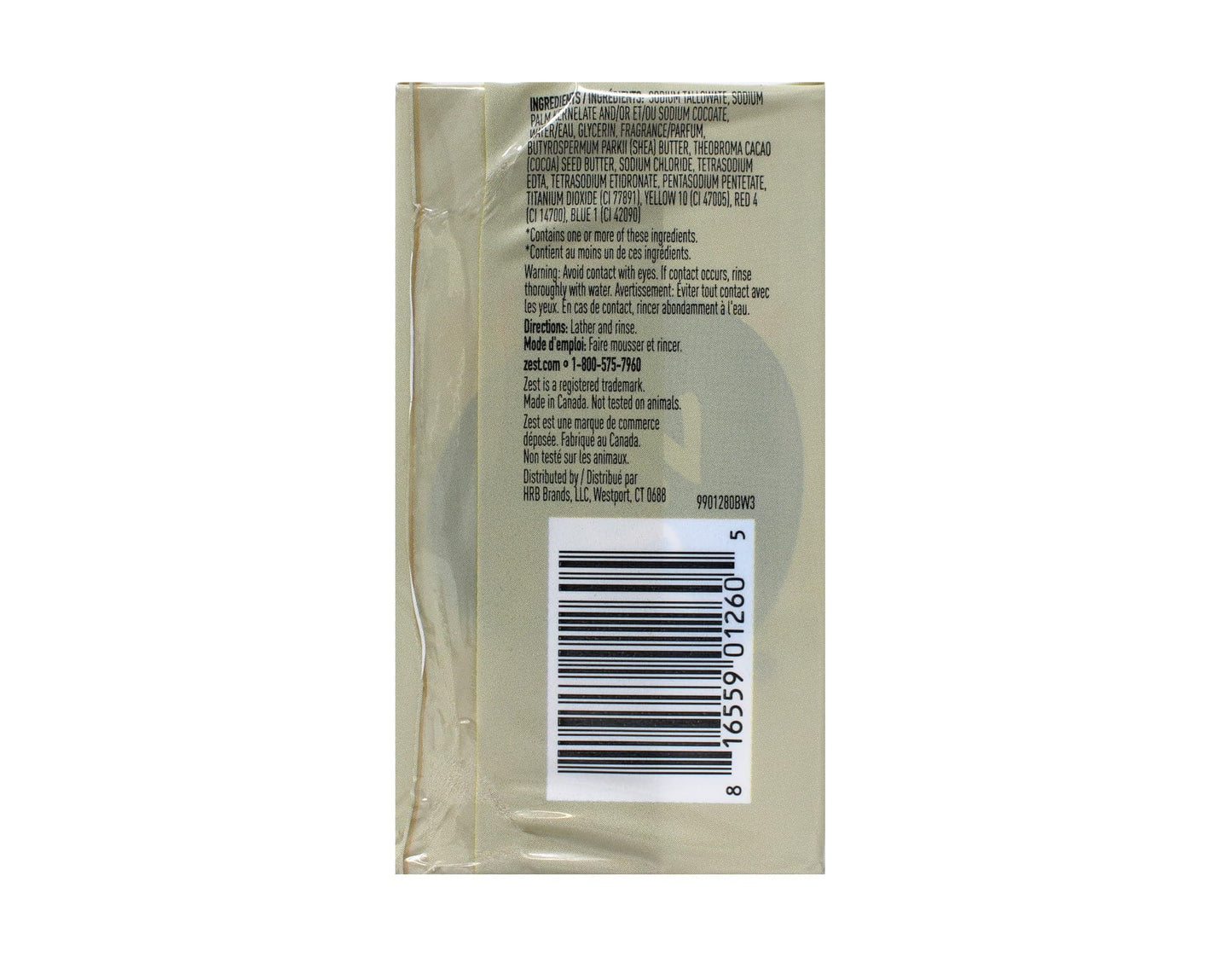 Zest Creamy Cocoa Butter & Shea Soap, 6 Bars, 3.2 Oz. Each, 3.2 Fl Oz Beauty & Personal Care Zest