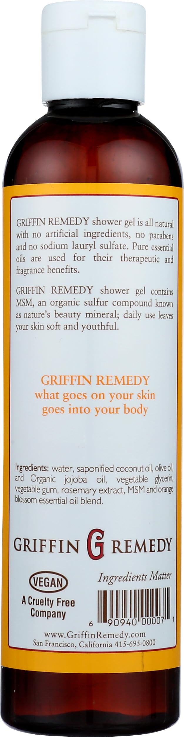 Griffin Remedy, Orange Blossom Shower Gel MSM, 8 Fl Oz Beauty & Personal Care Griffin Remedy
