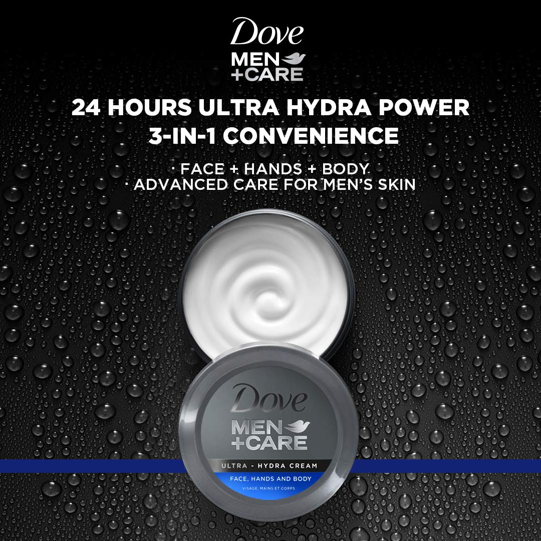Dove Men+Care Ultra Hydra Cream, Face, Hands and Body care, All Skin Types, 4-Pack of 2.53 Oz Each Beauty & Personal Care Dove