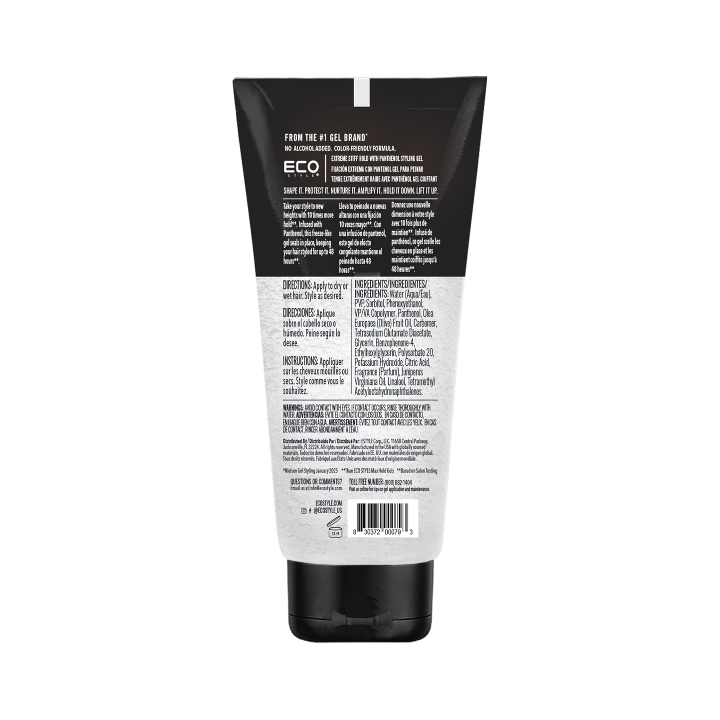 Eco Style Extreme Stiff Hold Gel - Maximum Hold Styling Gel for Textured Hair, Long-Lasting Definition and Control, Alcohol-Free Formula, 6 oz Beauty & Personal Care Eco Style