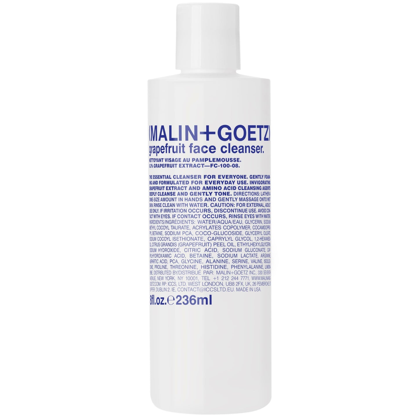 MALIN+GOETZ Grapefruit Face Cleanser | Gentle 3-in-1 Foaming Gel Vitamin-Rich Grapefruit, Amino Acids + Coconut-Based Surfactants | Purifies, Balances Beauty & Personal Care MALIN+GOETZ